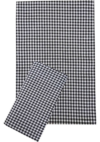 Zefir Desen Sofra Bezi Masa Örtüsü 170 x 170 cm Siyah