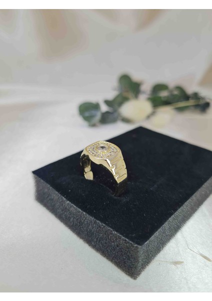 Kadın Gold Oval Taşlı Işıltılı Çelik Yüzük – Zarif Modern Günlük Takı fiyatları