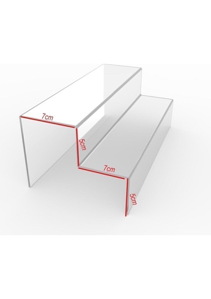 Pleksi Şeffaf Merdiven Sergileme Standı 2 Kademeli 20 cm fiyatları