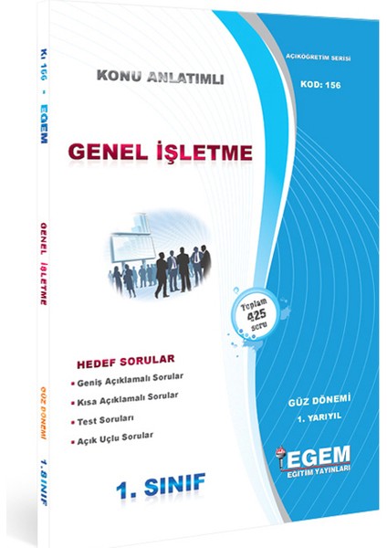 Aöf 1. Sınıf Genel Işletme Güz Dönemi Konu Anlatımlı Soru Bankası