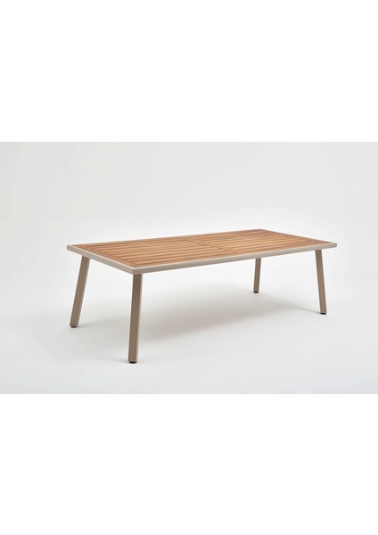 Milano Iroko Tabla 100X230 Alüminyum Masa - Kum Rengi