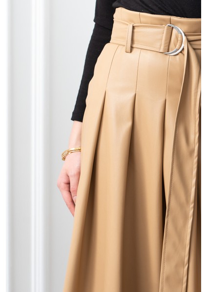 Double Zip Kuşaklı Deri Etek 6821 fiyatları