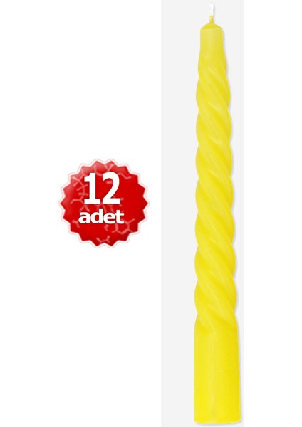 x 12 Adet Sarı Şamdan Mum
