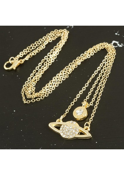 Sptrns Satürn Yeni Sezon Ikili Kolye-Sarı