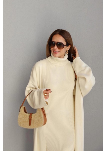 Ekru Triko Elbise Ceket Takım fırsatları