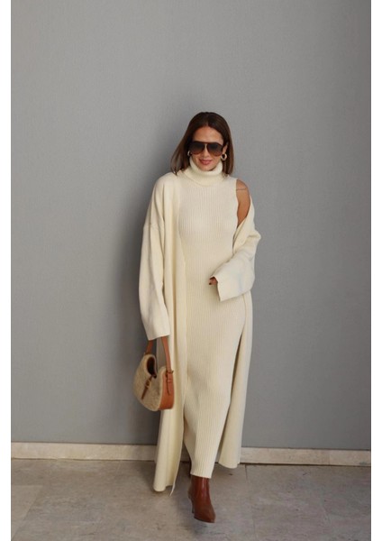 Ekru Triko Elbise Ceket Takım indirimleri