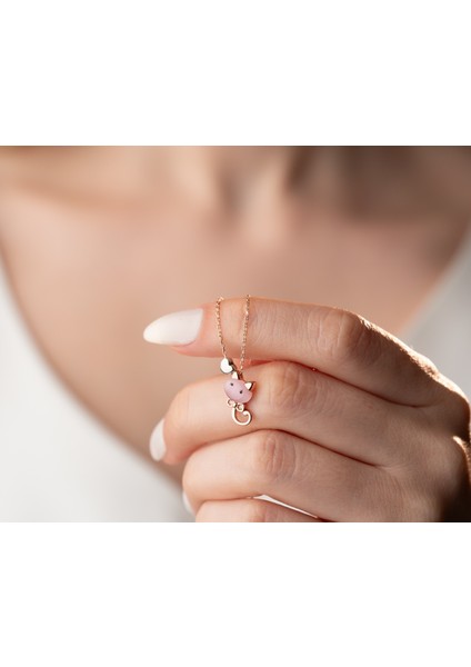 925 Ayar Papatya Ay Taşı<osimhen Maske<kedili Kolye<rose,gold,rodaj> modelleri