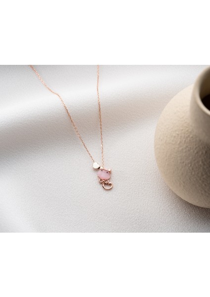 925 Ayar Papatya Ay Taşı<osimhen Maske<kedili Kolye<rose,gold,rodaj> fırsatları