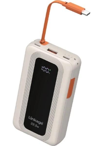 Lkp-60 - 22.5W, 10.000MAH Dahili Usb-C Kablolu LCD Dijital Göstergeli Taşınabilir Powerbank