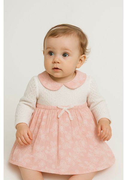 Kız Bebek Yaka Detaylı %100 Pamuklu Elbise fiyatları