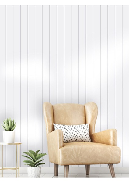 Çizgili Lambri Desenli Isı ve Ses Yalıtımlı Sağlıklı Tekstil Duvar Kağıdı