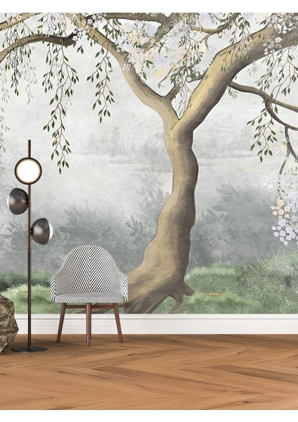 Manzara Çınar Ağacı Desenli Duvar Kağıdı -Isı ve Ses Yalıtımı fiyatları