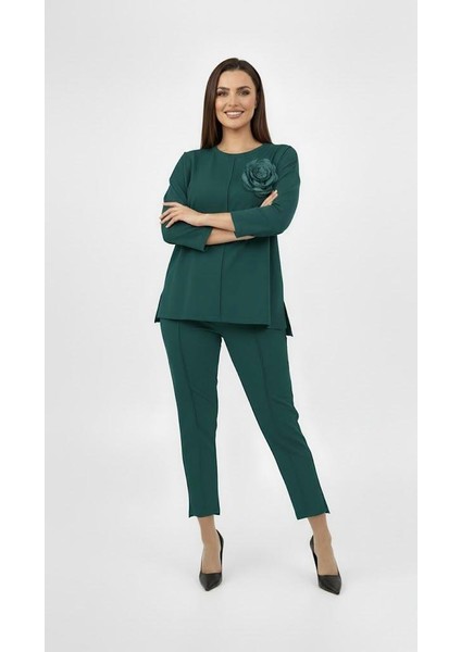 Kadın Büyük Beden Truvakar Kol Çiçek Detaylı Iki Iplik Eşofman Takımı 8224-26 fiyatları