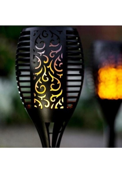 Güneş Enerjili Alev Efektli Solar Bahçe Lambası Sensörlü Aydınlatma (51CM) modelleri