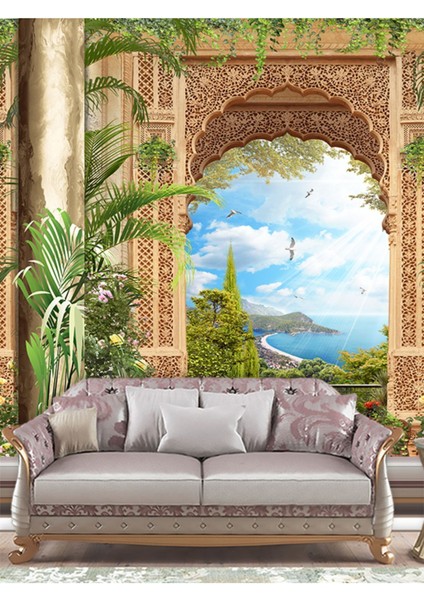 Saray Kemer Desen Isı ve Ses Yalıtımlı Sağlıklı Tekstil Duvar Kağıdı