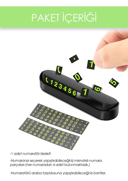 Oto Park Numaratörü Telefon Numarası Ön Cam Park Tel Numaralık Fosforlu Cam Kartı Oto Aksesuarları fiyatları