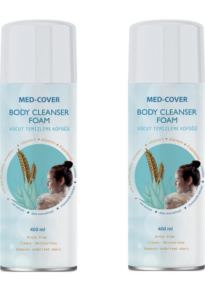 Med-Cover Vücut Temizleme Köpüğü Aerosol 400 ml x 2 Adet