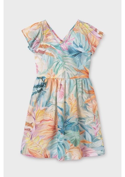 Kız Çocuk 10-16 Yaş Çiçek Desenli Elbise 6991 Pembe fırsatları