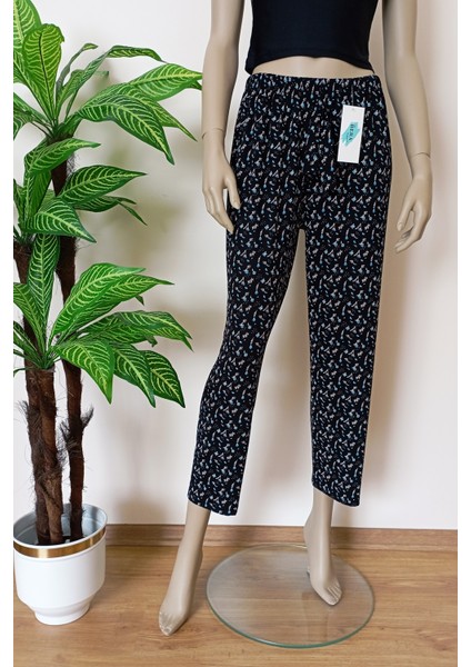 Kadın Penye Kumaş Baskılı Yumuşak Pamuklu Pijama Altı fırsatları