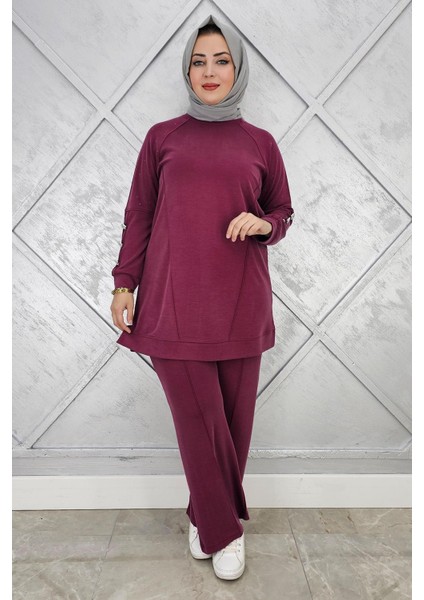 Kadın Nervür Dikim Düğme Detaylı Tesettür Takım fiyatları