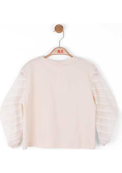 Kız Çocuk Kol Triko Detay Bisiklet Yaka Body 36360 Krem fiyatları