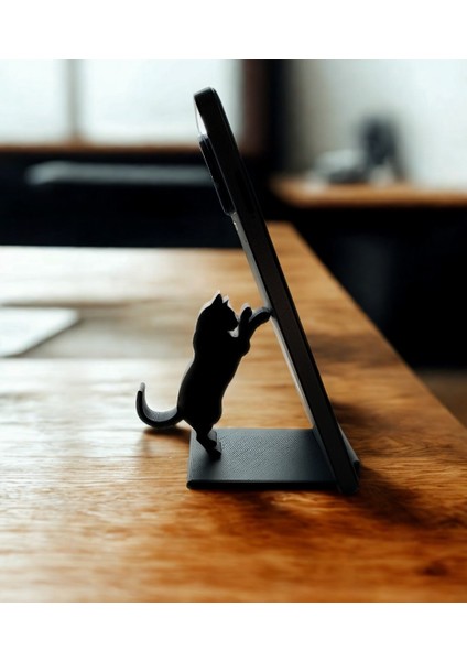 Ikizler Şirin Kedi Tasarımlı Telefon Tutucu Standı Masaüstü