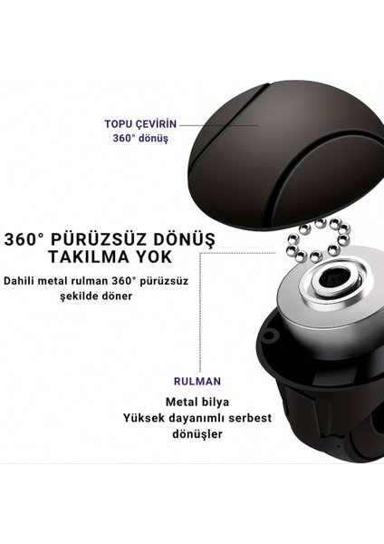 Araç Direksiyon Topuzu 360 Dönebilir, Direksiyon Çizmez, Tüm Araç Direksiyonlarına Uyumlu indirimleri