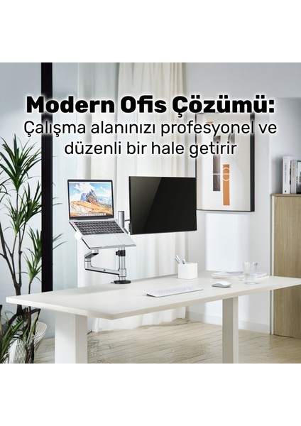STD72024MLG 11"-17" Notebook 17"-32" Monitör Destekli Alüminyum Monitör Tutucu fiyatları