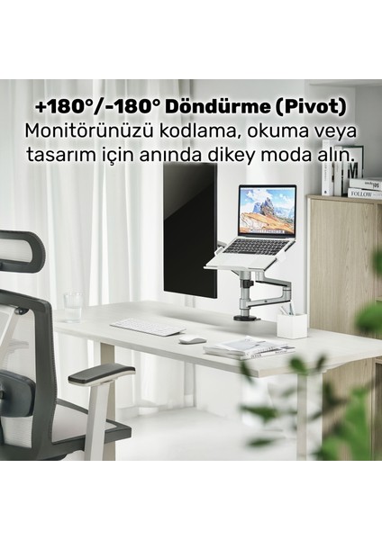 STD72024MLG 11"-17" Notebook 17"-32" Monitör Destekli Alüminyum Monitör Tutucu modelleri