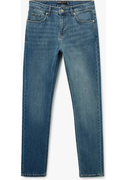 Normal Bel Yıpratmalı Pamuklu Slim Fit Jean Pantolon - Brad Jean