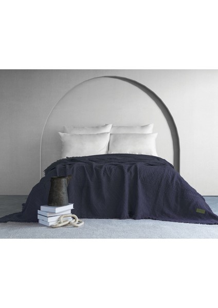 Lumia Etnik Desen Yatak Örtüsü - Lacivert