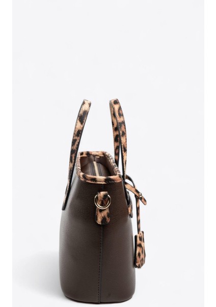 SP1185 Kadın El Çantası Kahve-Leopar Taba modelleri