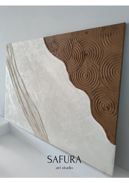 Dokulu Tablo – El Yapımı 3 Boyutlu Alçı Minimalist Dekor, Modern Iskandinav Duvar Sanatı (Akış No:1) fiyatları