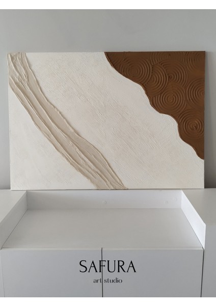 Dokulu Tablo – El Yapımı 3 Boyutlu Alçı Minimalist Dekor, Modern Iskandinav Duvar Sanatı (Akış No:1) modelleri