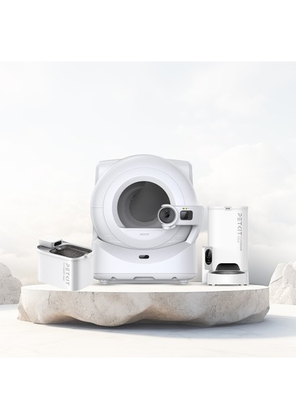 Purobot Ultra Akıllı Kedi Tuvaleti Beyaz, Petkit Yumshare Solo Kameralı Akıllı Mama Kabı, Petkit Eversweet Max Akıllı Su Pınarı