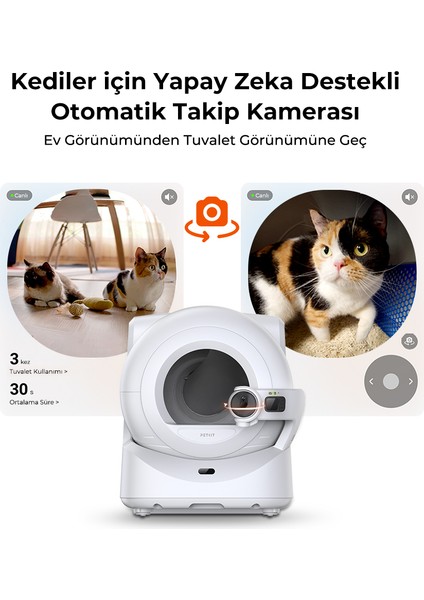 Purobot Ultra Akıllı Kedi Tuvaleti Beyaz, Petkit Yumshare Solo Kameralı Akıllı Mama Kabı, Petkit Eversweet Max Akıllı Su Pınarı indirimleri