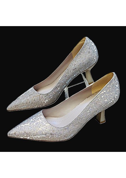 Yeni Yapı 5 cm Kadeh Topuklu Sim Yapılı Bayan Stiletto Abiye Ayakkabı fiyatları