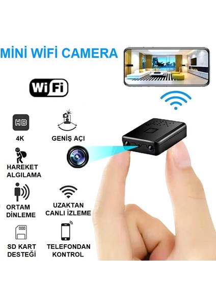 Mini Wi-Fi Kamera – Uzaktan Izleme ve Hareket Algılama Özellikli!