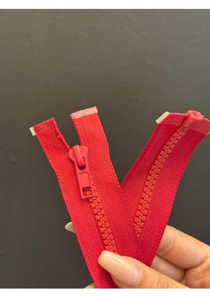 Kırmızı 65X3 cm Dişli Fermuar