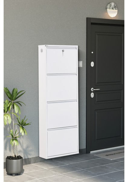 Metal Ayakkabılık 4’lü Kilitli