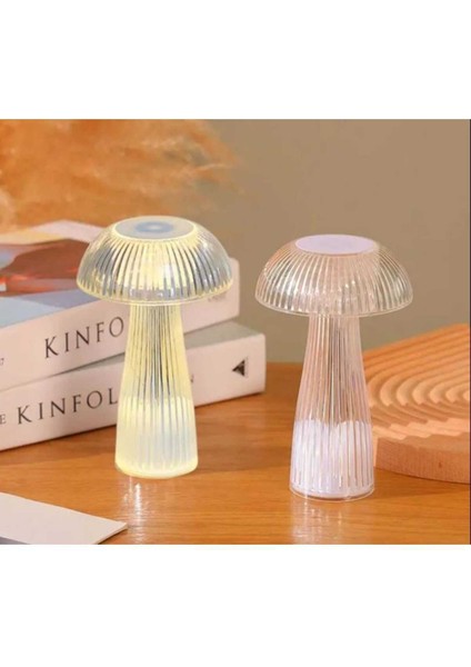 Çizgili Mantar Dekoratif Pilli LED Lamba