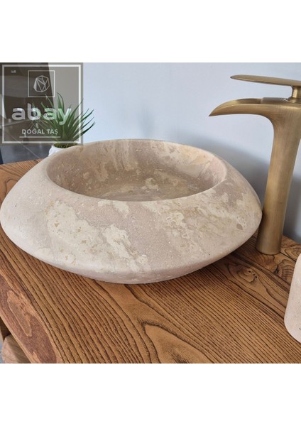 Traverten Ufo Model Çanak Lavabo modelleri