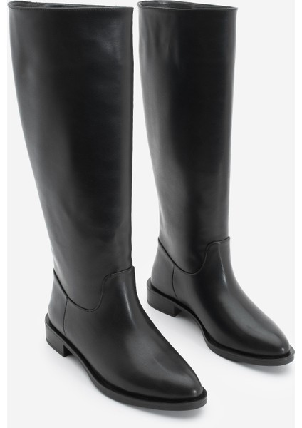 Kadın Fermuarsız Günlük Çizme Meloya Siyah indirimleri