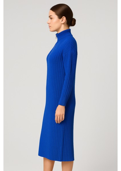 Yeni Sezon Fitilli Fermuar Detaylı Uzun Elbise fiyatları