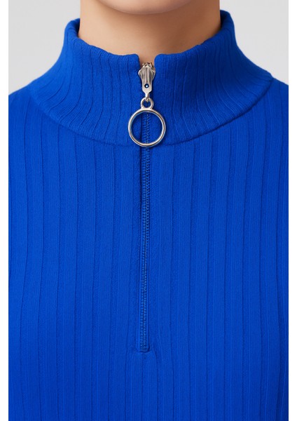 Yeni Sezon Fitilli Fermuar Detaylı Uzun Elbise modelleri