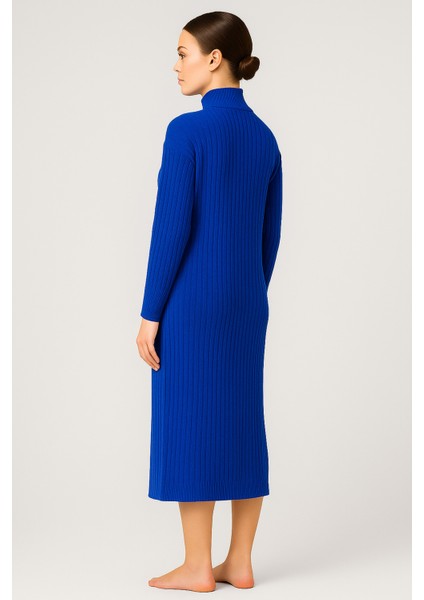 Yeni Sezon Fitilli Fermuar Detaylı Uzun Elbise fırsatları