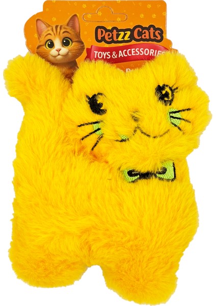 Kedi Şeklinde Matatabi ve Çıngırak Sesli Peluş Kedi Oyuncağı