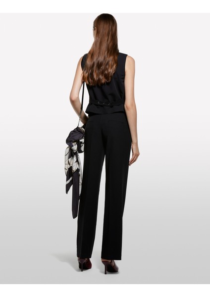 Viskoz Karışımlı Önü Düğmeli Astarlı Regular Fit Yelek Kadın Siyah Yelek - 325A2KVXLJ00U fırsatları