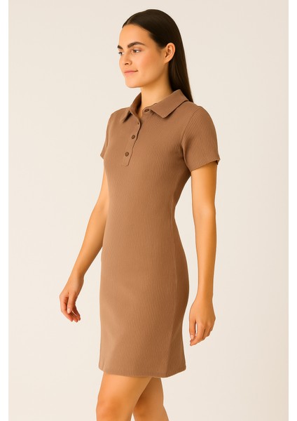 Polo Yaka Fitilli Elbise