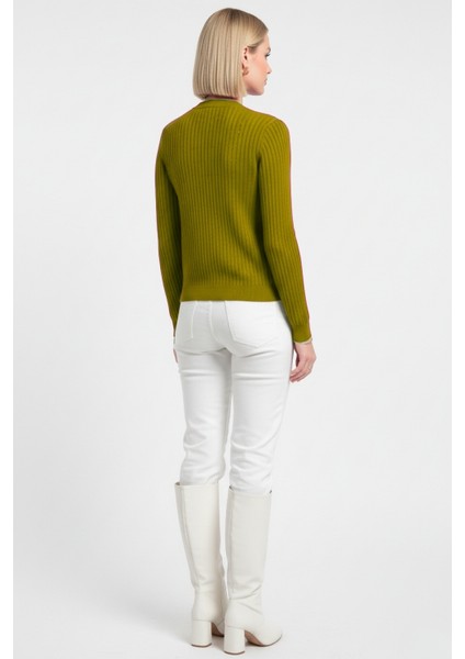 Metal Düğmeli Yuvarlak Yaka Kaşkorse Haki Hırka fırsatları